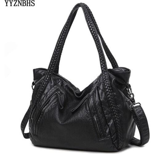 Women Bags Vintage Leather Shoulder Bag Casual Tote Bag Women Shopping Handbag Large Capacity Ladies Hand Bags Bolsa Feminina