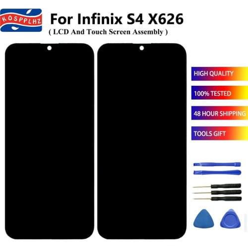 6.21" For Infinix S4 X626 LCD Display + Touch Screen Digitizer Assembly Replacement Infinix S 4 X626 Front Screen + Tools + Glue