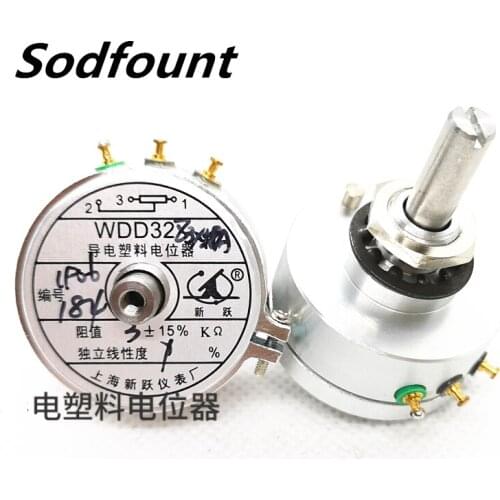 1pcs WDD32Z-3 Precision conductive plastic potentiometer, shaft top to platform 40mm long handle 1K 2K 5K 10K
