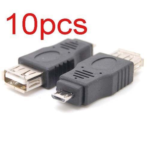 10pcs USB 2.0 Female to micro USB B 5 Pin Male Plug OTG Adapter Converter