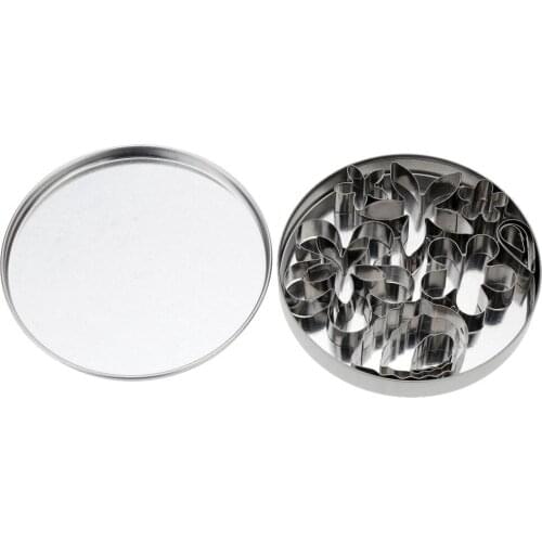 12pcs Stainless Steel Cake Fondant Cookie Biscuit Candy Mould Mold Cutters Flower Petal Shapes DIY Decorating Tools Baking Kit