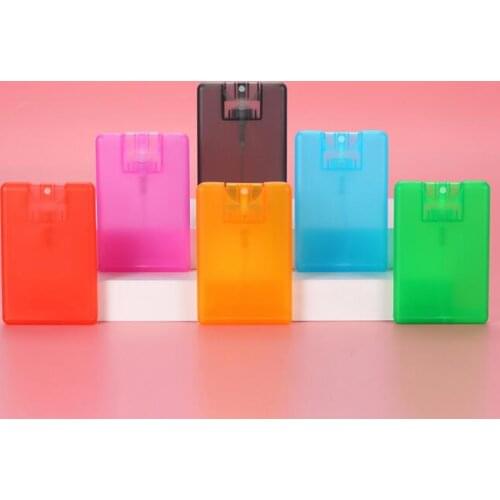 120Pcs/Lot 20ML Multi Card Shaped Spray Bottles Perfume Alcohol Refill Portable Press Oral Empty Travel Sub Bottle HA2477