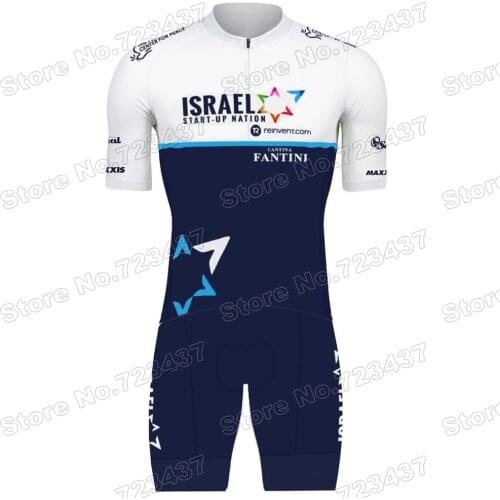 2021 Israel Start Up Nation Cycling Skinsuit Pro Race Bodysuit Road Bike Jersey Set Men Cycling Clothing Jumpsuit Triathlon Suit