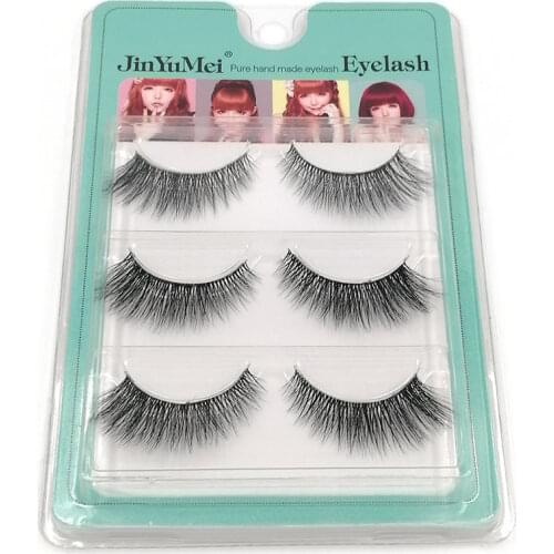 3 Pairs/set 3D False Eyelashes Hand-made False Eyelashes Eye Makeup Tools