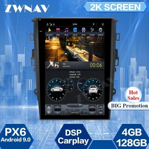 4+128GB Tesla Screen For Ford Mondeo Fusion MK5 2013 2014 2015-2019 Android 9.0 Car Multimedia Player GPS Navi Radio Stereo Unit