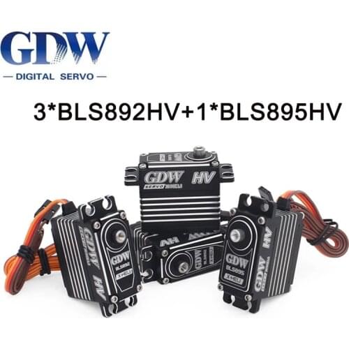 4pcs GDW Digital Metal Servo 3PCS BLS892HV with 1PCS BLS895HV Medium Helicopter Parts For 500 52505 Helicopters