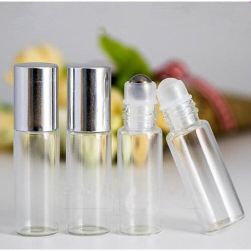 5ML transparent glass bottle with steel ball roll on for eye cream,perfume,essential oil,lip gloss bottle F2017791