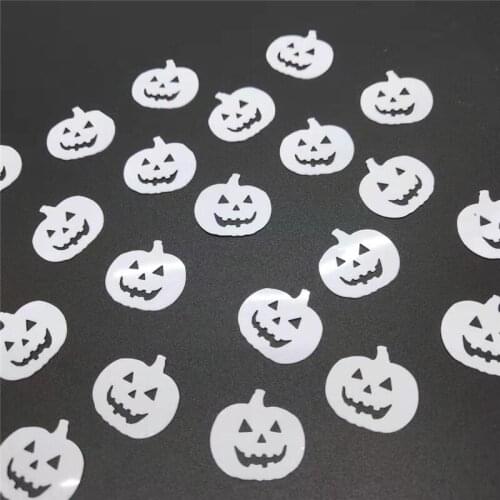 50g/lot Pumpkin Sequins 18mm PVC Flat Flakes Decoration Halloween All Saints' Day Cushaw Cuaurbit Solid White Ghost
