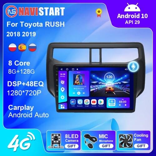 Autoradio Car Radio Autoradio for Toyota RUSH 2018 2019 Android 10 Carplay Multimedia Player GPS Navigation Bluetooth No 2din