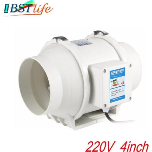 220V 4inch Silent Wall Extractor Exhaust Duct Ventilation Fan Air Blower Window Ventilator Vent Kitchen Bathrooms Bedroom Home