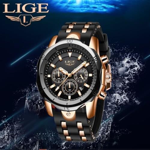2021 LIGE New Sport Fashion Wristwatches For Men Silicone Quartz Watch Luminous Waterproof Male Clock часы мужские Reloj Hombre