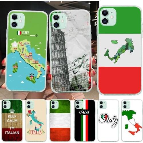 CUTEWANAN Italy National Flag It Eagle Map Banner Phone Case Cover for iPhone 11 pro XS MAX 8 7 6 6S Plus X 5S SE 2020 XR cover