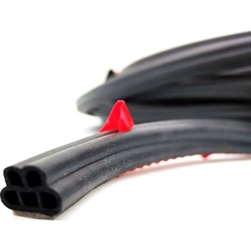 Black 5M Double-layer L-shape Car Door Trunk Hood Protector Rubber Sealant Strip