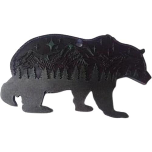 Epoxy Resin Mold Forest Bear Keychain Silicone Mould DIY Craft Polymer Clay Tool W0YA