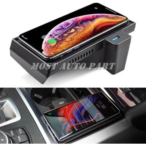 Interior Car Wireless Charger Wireless Phone Charging Pad For BMW X5 F15 X6 F16 2014-2018 The Phone With QI Wireless Charging
