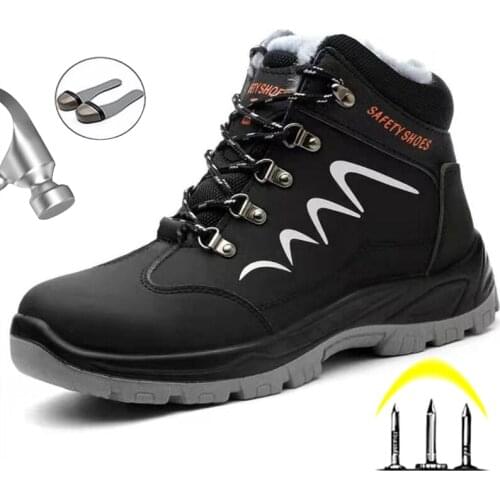 Winter Steel Toe Shoes Work Boots Safety Shoes Men Working Sneakers Men Shoes Safety Boots Puncture-Proof Work Shoes Men Boots