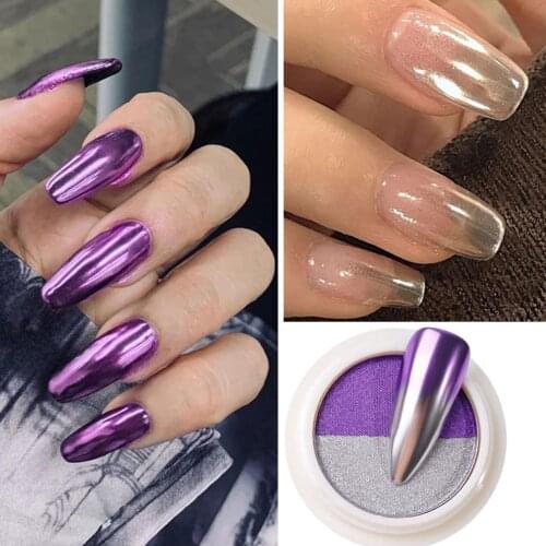 Nail Laser Nail Glitter Powder Gel Polish Flakes Female Nail Art Two-tone Shinning Mirror Powder DIY Titanium Glitter Manicure