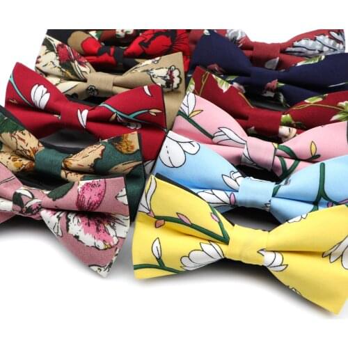 Fashion New Floral Bow Ties Polyester Colorful Bowtie Neckties For Men Wedding Party Business Butterfly Cravats