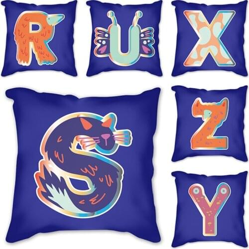 Cartoon Cushion Cover Letter Throw Pillows animals Pillow Case for Living Room Sofa Home Decor Car Chair Housse De Coussin 45x45
