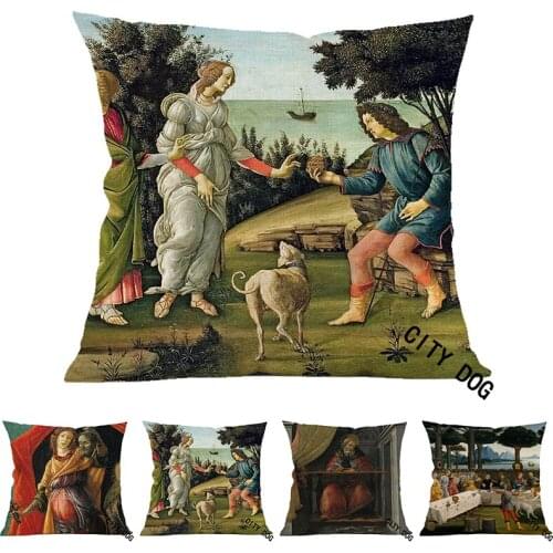 Christian Jesus Court of Paris Painting art Cotton and linen 45*45cm square pillow Cushion cover Home sofa Decor