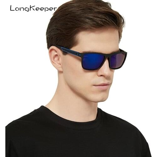 LongKeeper Fashion Sunglasses Men Brand Design Vintage Square Driving Sun Glasses UV400 Protection Mirror oculos de sol hombre
