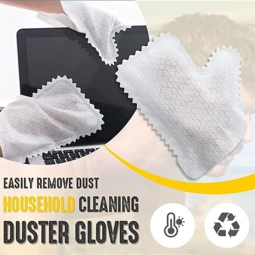 Disposable Non-woven Cleaning Gloves With Teeth Cleaning Duster Gloves For Window Glass Kitchen Electrostatic Dust Removal Glove