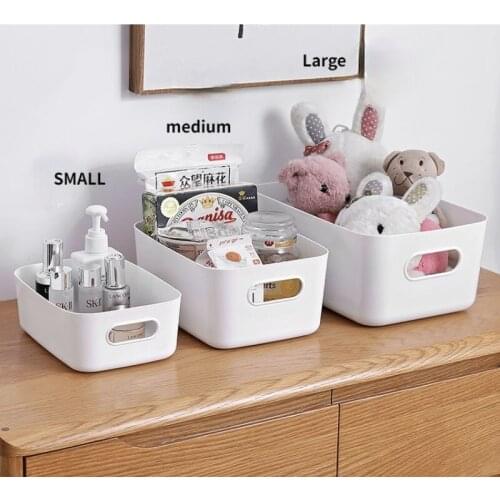 Plastic Storage Basket Organizer Environmental Desktop Plastic Storage Box with Handle Snack Book Household Kitchen Sorting Box