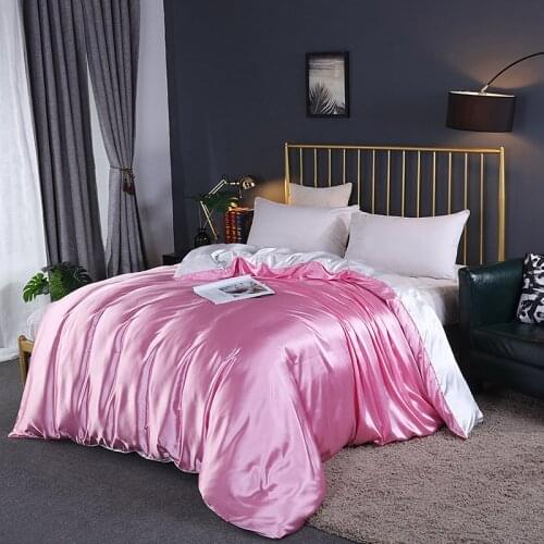 1PC Comfort Duvet Cover Summer Cool Double Ice Silk Quilt Cover Home Bedding Twins, Queen, King Size
