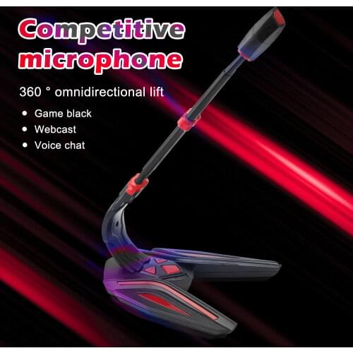 Stand Mini Studio Speech Competitive Microphone 3.5mm/USB Plug Gooseneck Mic Wired Microphone for Computer PC Desktop Notebook