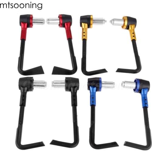 Mtsooning 22mm Motorcycle Brakes Levers Clutch Motorcycle Proguard System CNC Protect Guard rotector Brush Red/Black/Gold/Blue