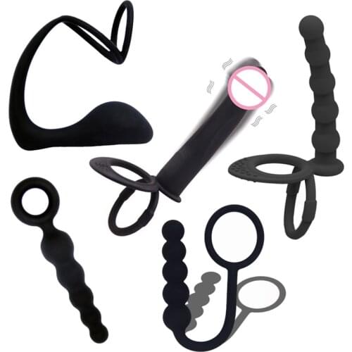 Sex Toy Anal Beads Double Penetration Strap on Dildo Silicone Anal Toy Butt Plug G Spot Massager Vibrators Intimate Male Sex Toy