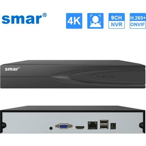 Smar 4K Ultra HD 9CH CCTV NVR H.265 for 8MP IP Camera Metal Network Video Recorder ONVIF for Security System Max Support 8TB HDD