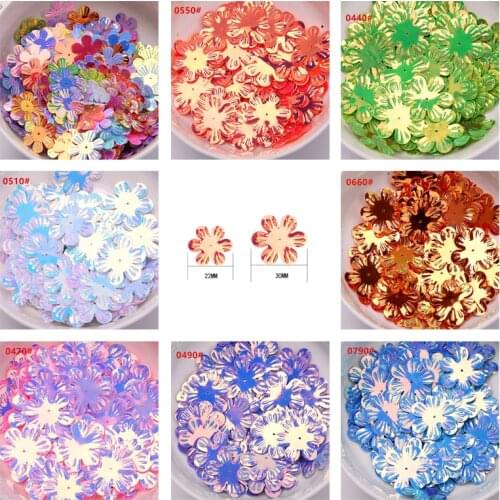 Six round plum shape Flat Rainbow Flower Loose Sequins Multicolor Paillettes Sewing Craft Children DIY sewing/wedding Accessorie