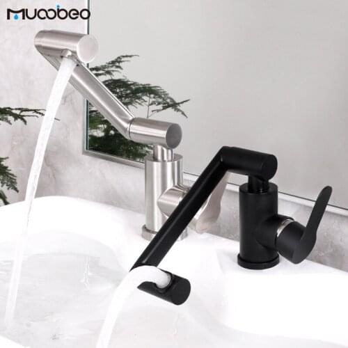Modern Bathroom Faucet 304 Stainless Steel Basin Mixer Tap Brushed Gold