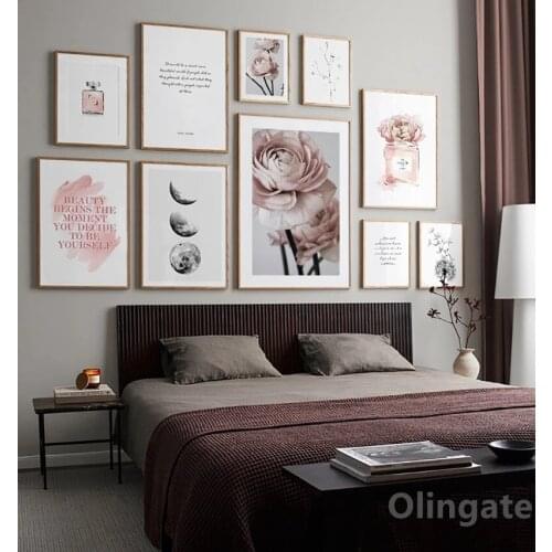 Modern Flowers Pictures Home Wall Art Nordic Prints and Posters Quotes Plant Fashion Canvas Painting Home Room Decoration Gift