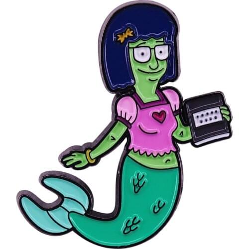 Tina Belcher - The Little Mermaid Badge Funny Cartoon TV Show Jewelry