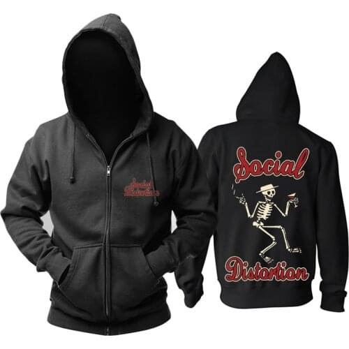 12 designs Harajuku Skull dancing Social Distortion Rock Zipper Hoodies jacket Punk Metal Sweatshirt hip hop Black fleece