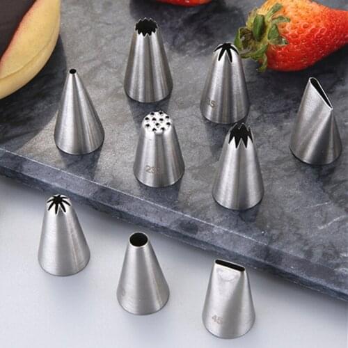 Cake Cream Icing Piping Nozzles Stainless Steel Cupcake Puffs Cookie Decorating Extrusion Mouth Home Kitchen Baking Tools