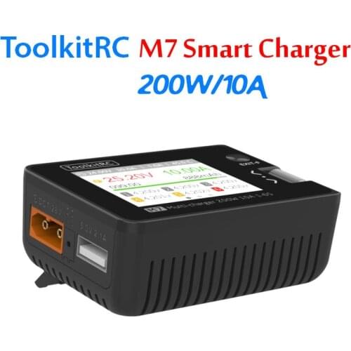 ToolkitRC M7 200w 10A Smart Balance Charger Dischargerfor 1-6S Lipo LiHV LiFe Lion Battery