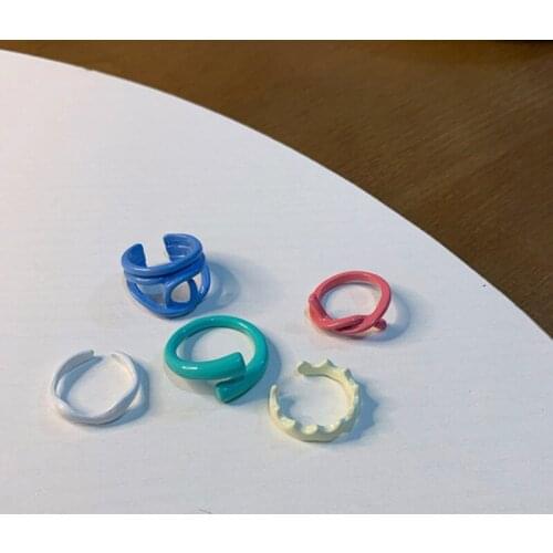 Vintage geometric acrylic resin ring 12pcs/lot A050