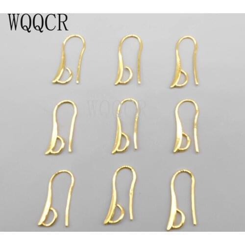 Free Shipping 10PCS Lot Making Design Rose gold Jewelry Findings Hook Earring Pinch Bail Ear Wires For Crystal Beads