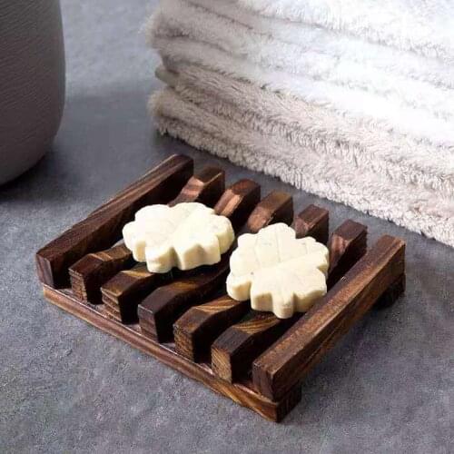 Natural Wood Soap Dish Bamboo Soap Rack Bath Shower Soap Tray Rack Portable Shower Moisture-proof Soap Box Bathroom Accessory