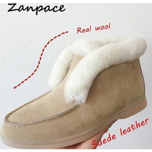 ZANPACE 2020 Winter New Platform Boots Womens Warm Velvet Round Toe Women Shoes Solid Color Plush Fashion Snow Boots Size 43