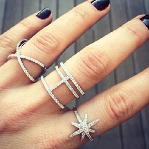 Hot Sale Solitaire cross Thin Ring For Women Original 925 Sterling Silver Wedding Rings Finger Engagement Jewelry Anel Girl gift