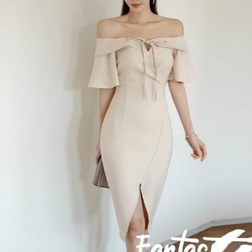 S-XL Plus Size Sheer Sexy Dresses for Women Party Night Slash Neck Midi Wrap Tight Dress Ladies Split Korean Sundresses Women