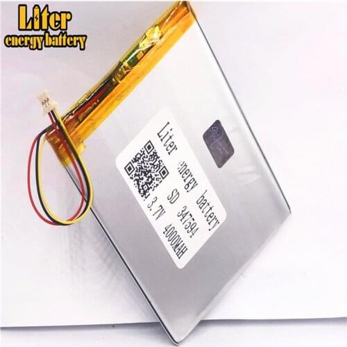1.0MM 3pin connector 347594 3.7v 4000mah polymer lithium ion Battery Replacement Tablet PC Battery for tablet pc 7 inch