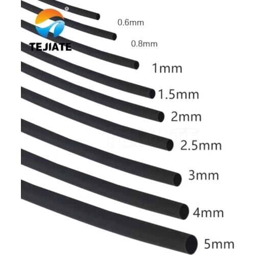 1 Meter/lot 2:1 Black 1 2 3 5 6 8 9mm Diameter Heat Shrink Heatshrink Tubing Tube Sleeving Wrap Wire Sell DIY Connector Repair