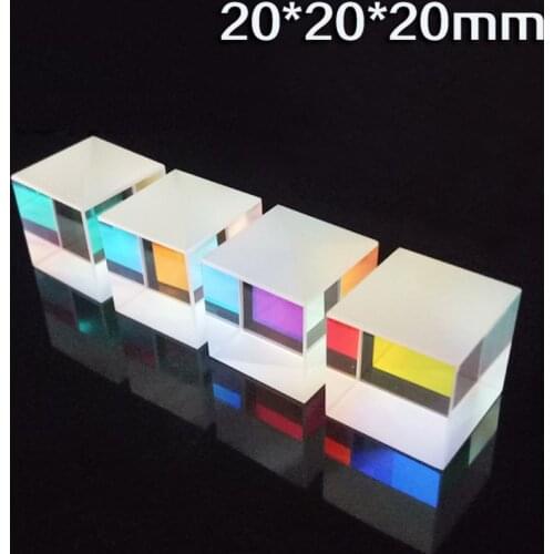 1PCS 20*20*20mm 4Side Color Prism K9 Optical Cube Splitter For Photography Rainbow Glass Children Physics Experimental Tools