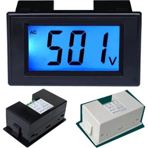 1pcs Black White Single LCD display AC voltage and ammeter voltmeter ammeter range AC 0-199.9 600V blue backlight AC