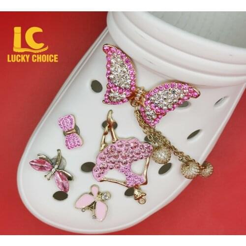1PC Croc Charms Designer Rhinestone for Shoe Shoe Accessories Decorations for Croc Jeans Bracelet Fit Bracelets Kid Gift